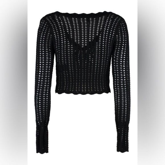 NWT Self-Portrait Black Cropped Sweater - Picture 2 of 10